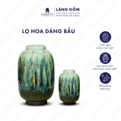 Lọ hoa Men chảy dáng bầu