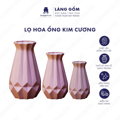Lọ hoa Men mát ống kim cương