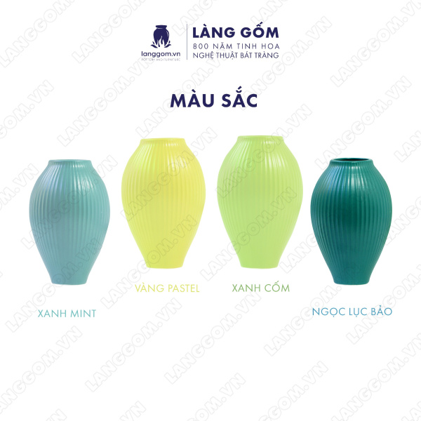 Lọ hoa Men mát dáng lu khía