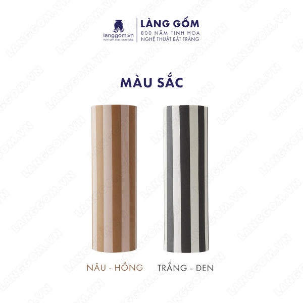 Lọ hoa Men mát kẻ sọc