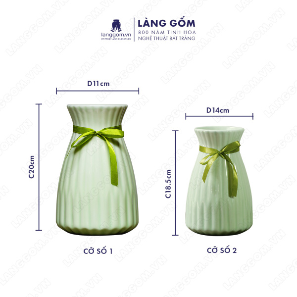 Lọ hoa Men ngọc loe khía