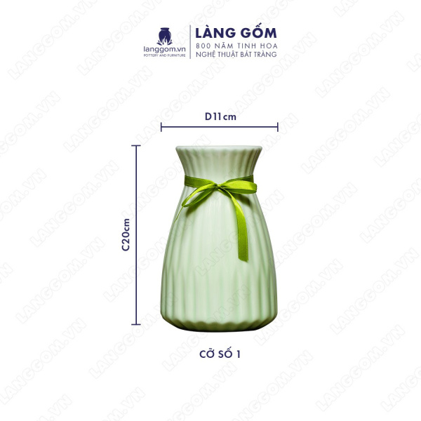 Lọ hoa Men ngọc loe khía