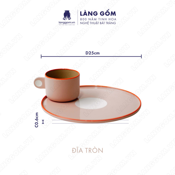Set Cốc chấm quai 51959 - Men mát - Màu Hồng - Kích thước: C6.1 x D8.5 cm