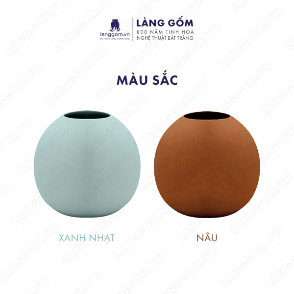 Lọ hoa Men mát hình tròn