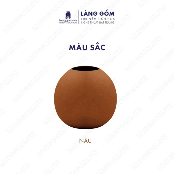 Lọ hoa Men mát hình tròn