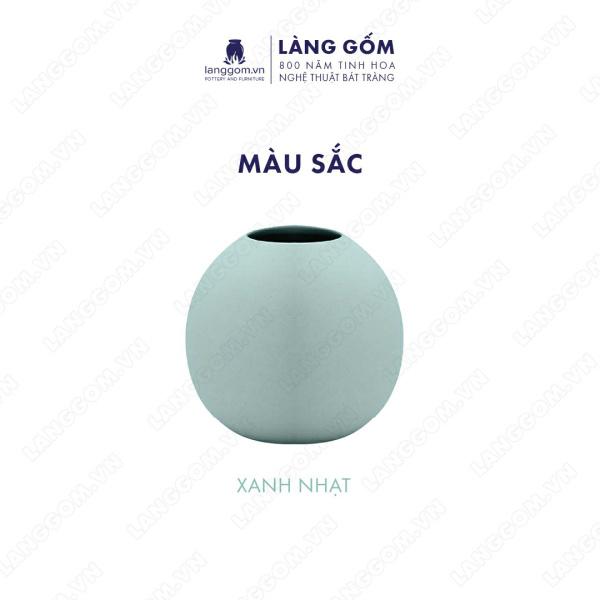 Lọ hoa Men mát hình tròn