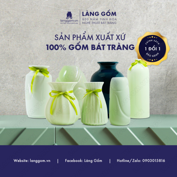 Lọ hoa Men ngọc lọ mặt