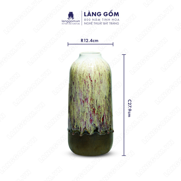 Lọ hoa Men chảy dáng bầu