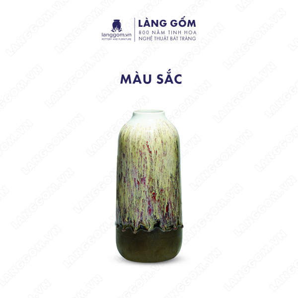 Lọ hoa Men chảy dáng bầu