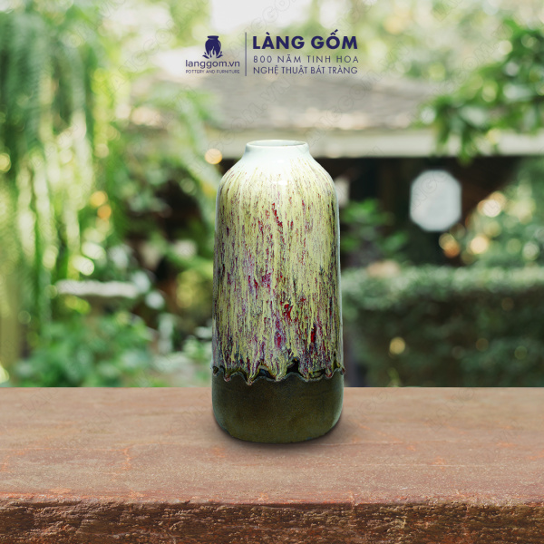 Lọ hoa Men chảy dáng bầu