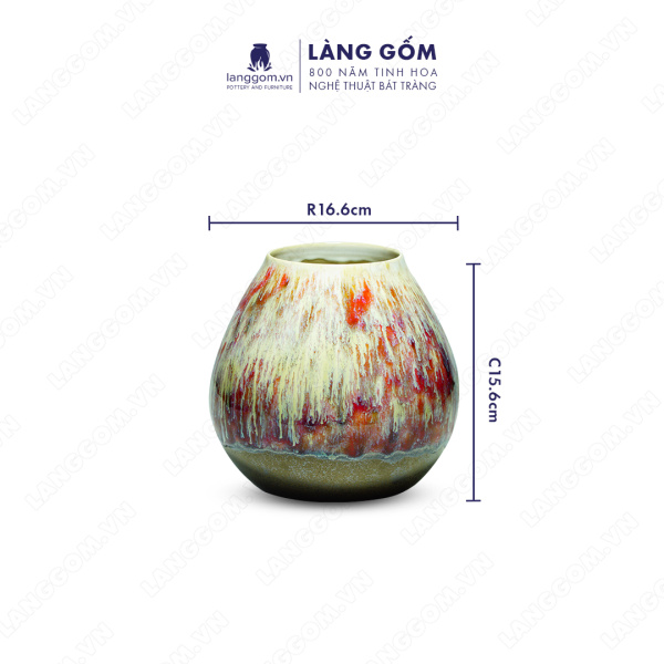 Lọ hoa Men chảy dáng tròn thấp