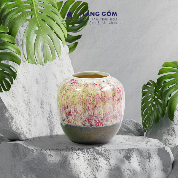 Lọ hoa Men chảy dạng chum
