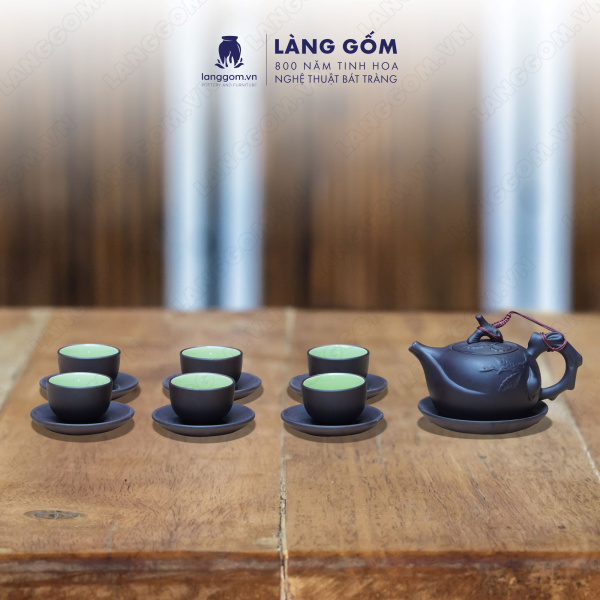 Bộ ấm chén Men mộc quả đào