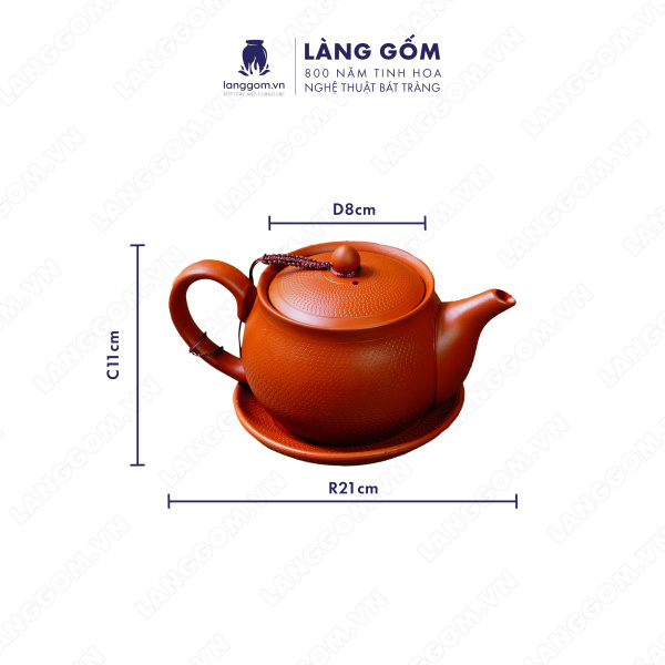 Bộ ấm chén Men mộc hoa hồng gai