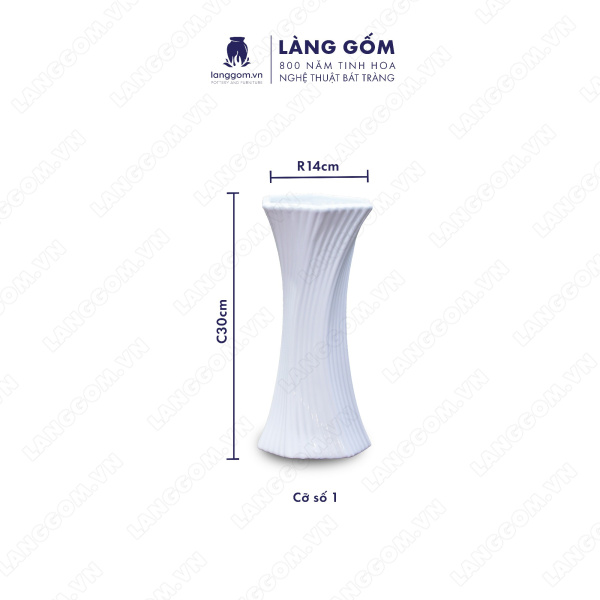 Lọ hoa Men trắng ly xoắn