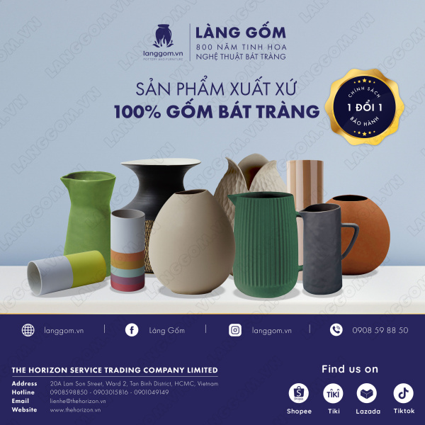 Lọ hoa Men mát dáng dài