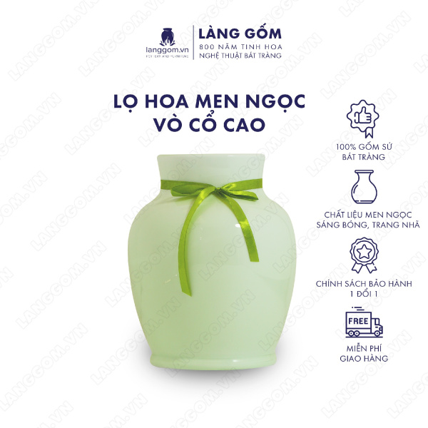 Lọ hoa Men ngọc vò cổ cao